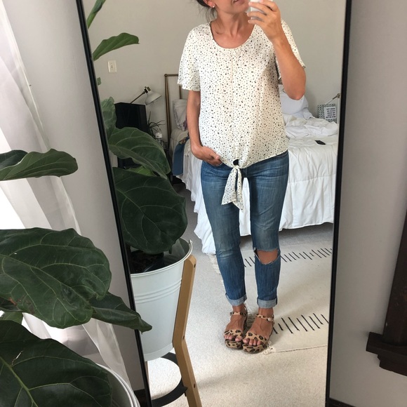 Rachel Rachel Roy Flutter Sleeve Star Print Top S - Picture 1 of 6